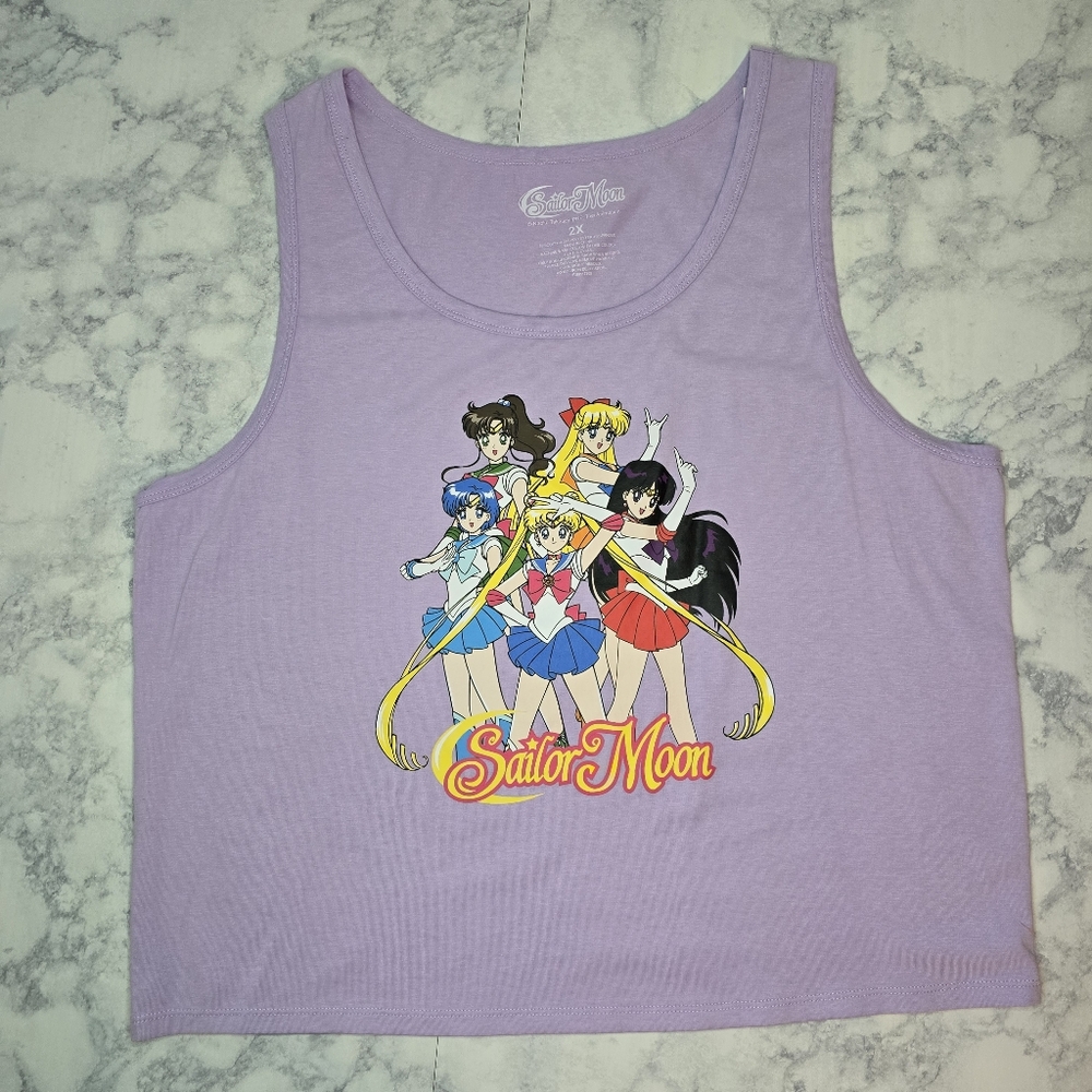 Sailor Moon Tank Top Cropped Purple 2X